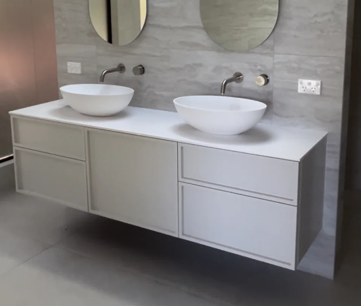 Corian Solid Surface Matt White 12mm Custom Vanity Top