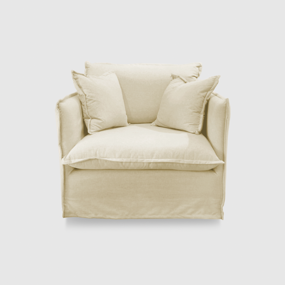 SHOWROOM MODEL - Byron Slip Cover Sofa - 1 Seater - Chambray Ivory