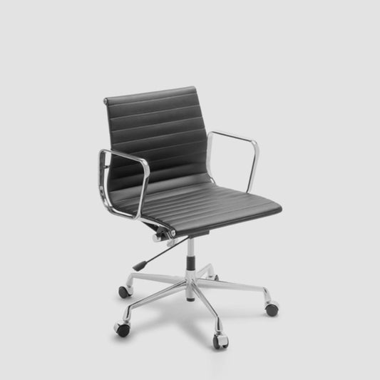 Eames Replica Chrome Leather Office Chair