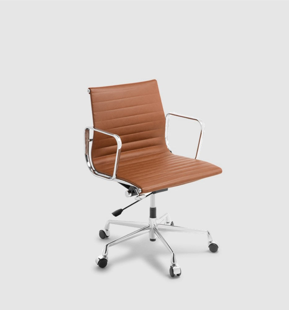 Eames Replica Chrome Leather Office Chair