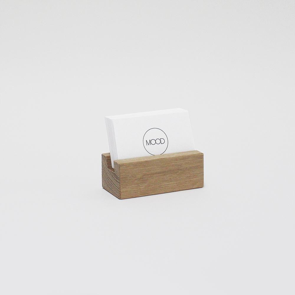 Wooden Business Card Holder - Solid Oak