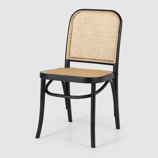 Ex Display Model - Woven Rattan Dining Chair - Black