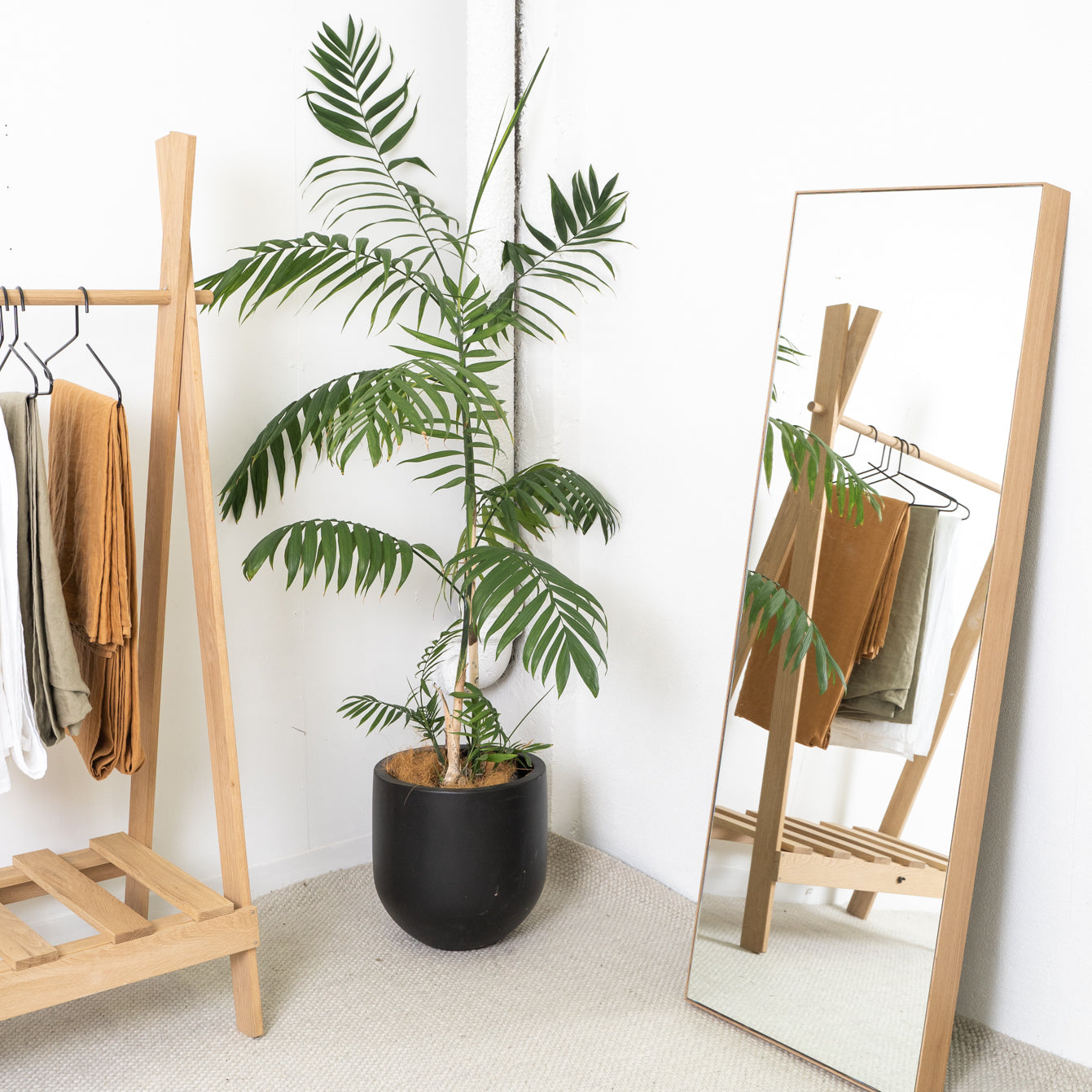 Wooden Clothes Rack - Solid Oak